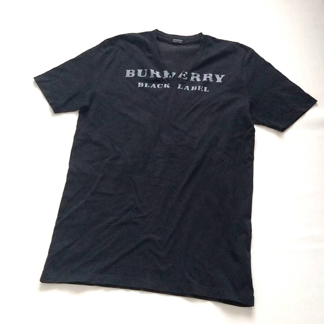 BURBERRY BLACK LABEL バーバリーブラックレーベル * 半袖Tシャツ　Vネック　サイズ3_画像1