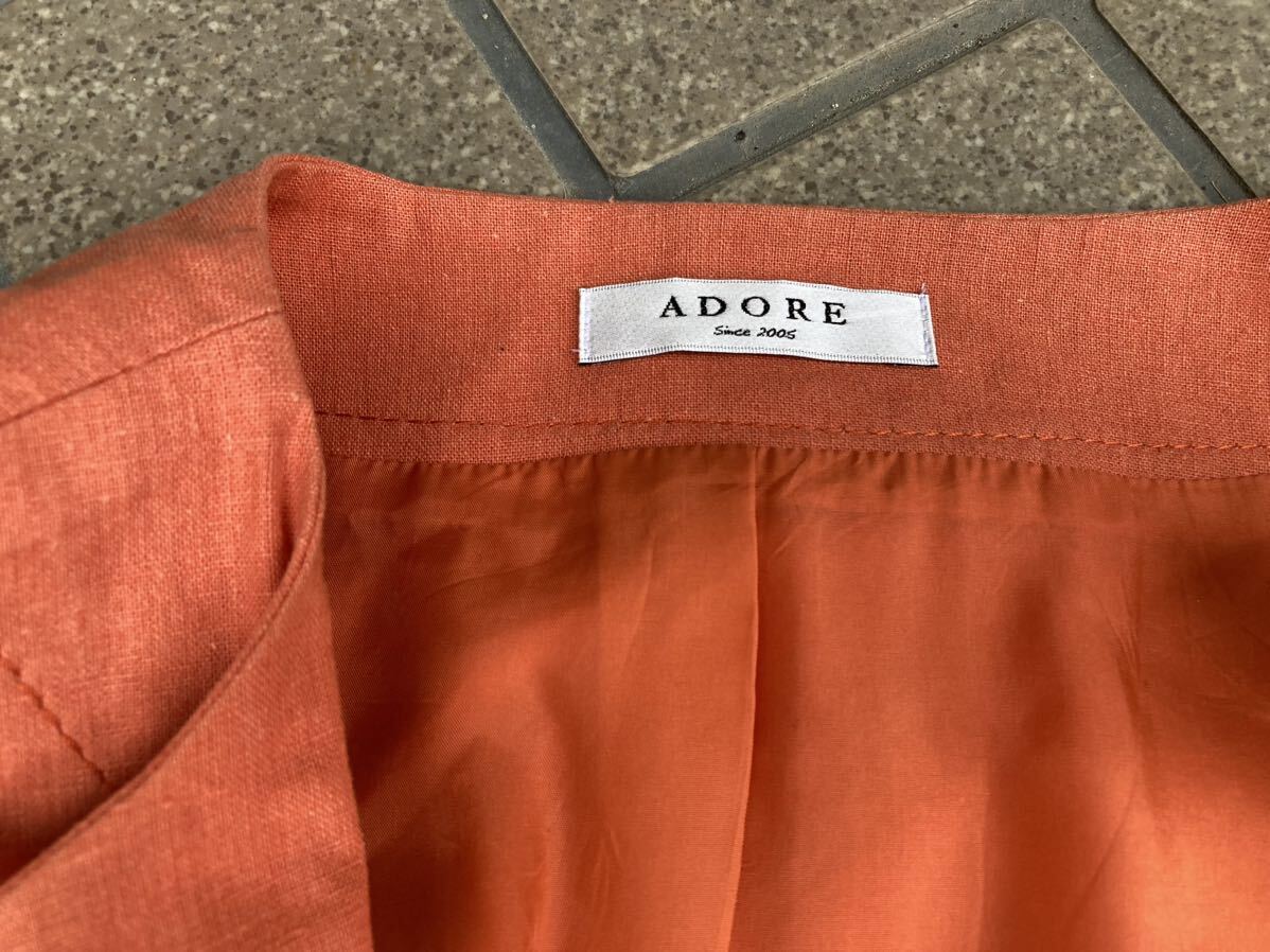 アドーア★ADORE☆最高級完売★リネン麻素材★春から初夏に美しい大人カラーが絶品★エーライン万能スタイルコートジャケット★麻素材ですの画像9