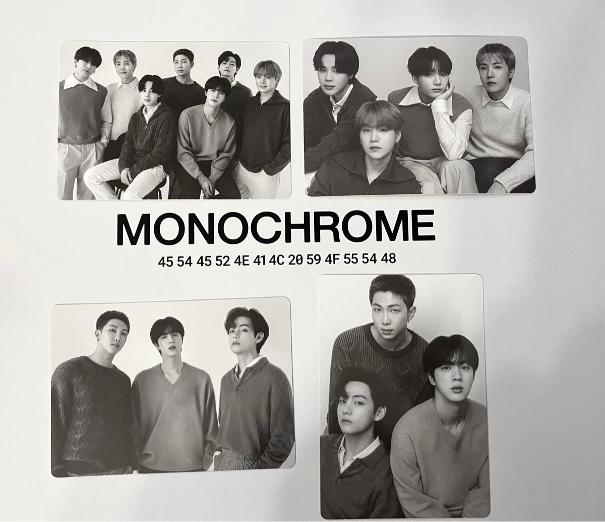 BTS MONOCHROME POP-UP ミニフォトカード BTS 7人・ユニット 4枚 