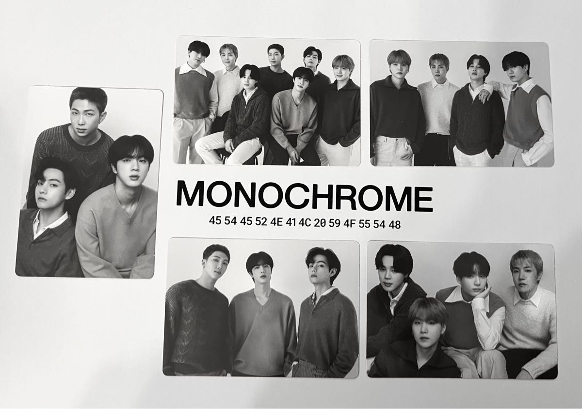 BTS MONOCHROME POP-UP ミニフォトカード BTS 7人・ユニット 5枚 BTS MONOCHROME POP-UP ミニフォトカード BTS 7人・ユニット 5枚