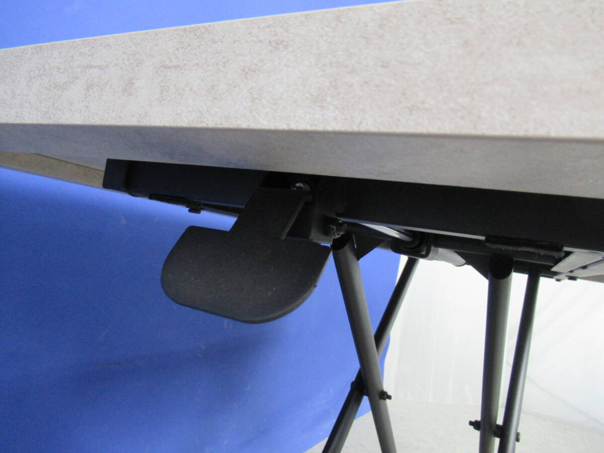 ガス圧昇降式テーブル 120×80 高さ10～71.5cm ダイニングテーブル リビングテーブル ローテーブル 大理石調天板 _画像4