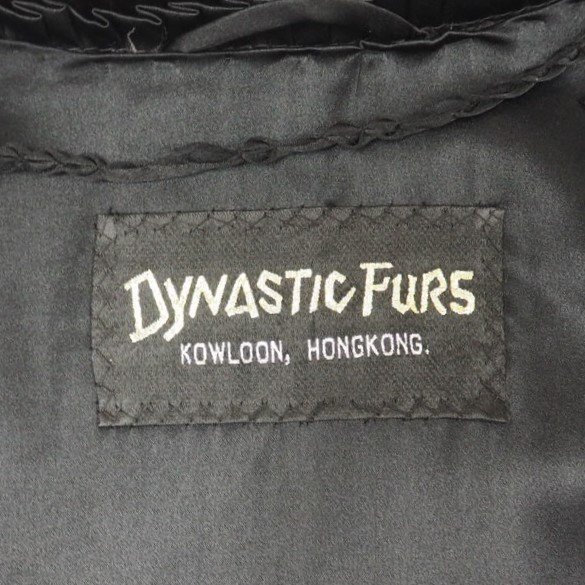 美品【 DYNASTIC FURS★ベーシック 】高級毛皮 ブラックミンク◆超ロングコート：110cm丈　スタンドカラー　ブラック◆S143_画像9