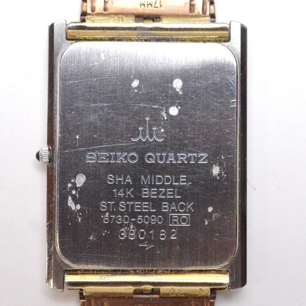 セット販売 動作品 SEIKO CREDOR クォーツ 14Kベゼル 6730-5100 レディース 6730-5090 メンズ 腕時計 セイコー クレドール_画像8