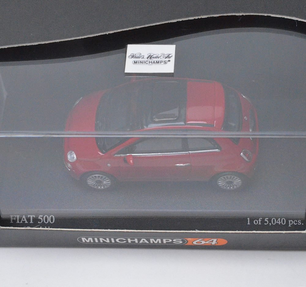 2点セット 未使用保管品 ミニチャンプス 64 フィアット 500 ホワイト レッド 1/64 ミニカー MINICHAMPS Fiat_画像3