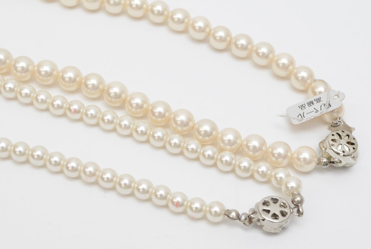 4点セット 真珠 貝 パール ネックレス 数珠 総重量120g 全長42cm 46cm 淡水パール_画像6