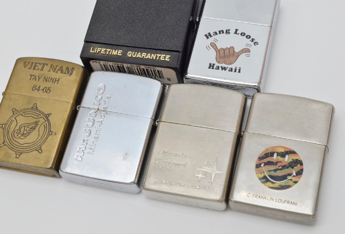 5点まとめ 中古品 Zippo オイルライター シルバー色 ジッポ Hawaii 着火未確認_画像3