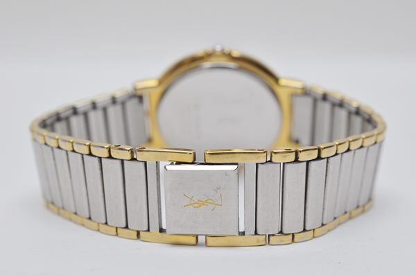 動作品 Yves Saint Laurent 4620-E62267 クォーツ QZ 2針 アナログ 腕時計 ゴールド文字盤 イヴサンローラン_画像4
