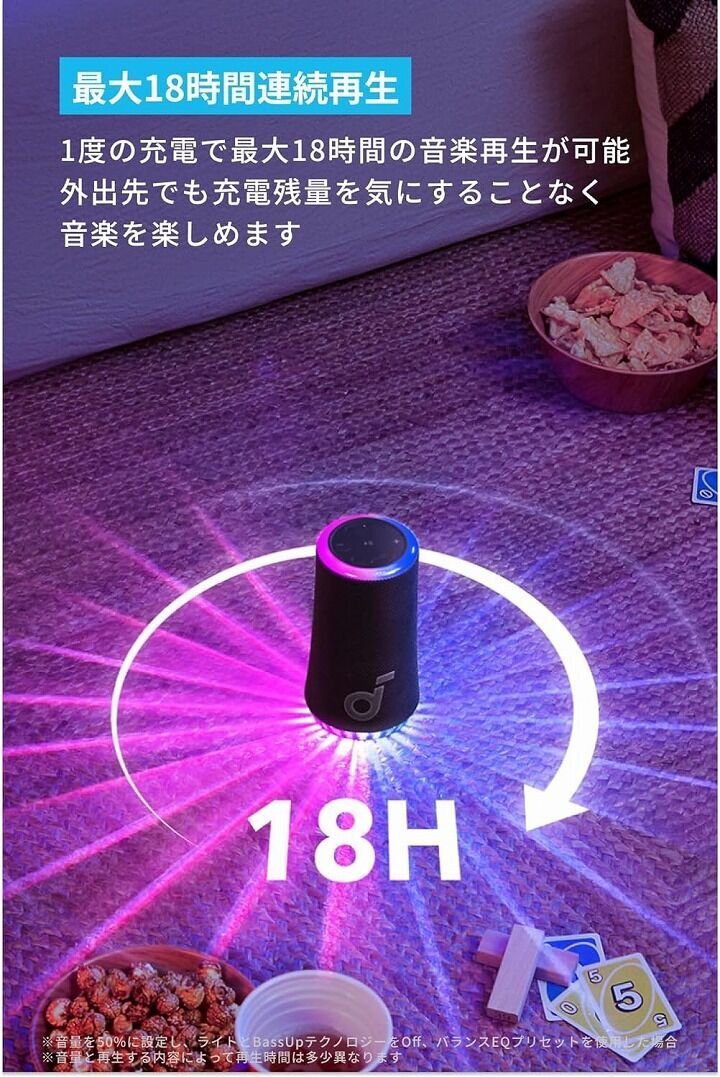 新品 Anker Soundcore Glow Bluetooth スピーカー 360° サウンド 防塵 防水 ワイヤレスの画像8