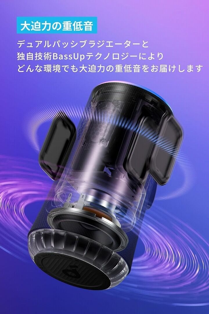 新品 Anker Soundcore Glow Bluetooth スピーカー 360° サウンド 防塵 防水 ワイヤレスの画像6