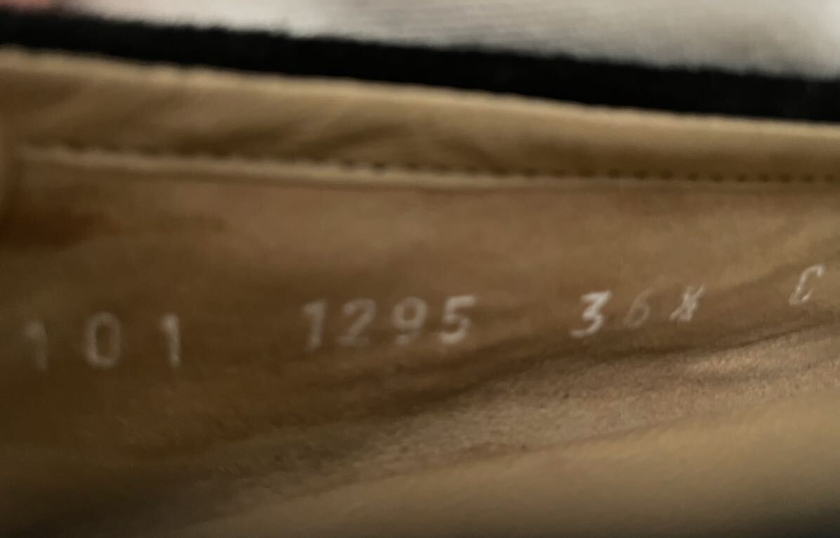 GUCCI グッチ ビットフラットシューズ スエードレザー ブラック 黒 靴 レディース 36 1/2 C (23.5㎝相当)_画像8