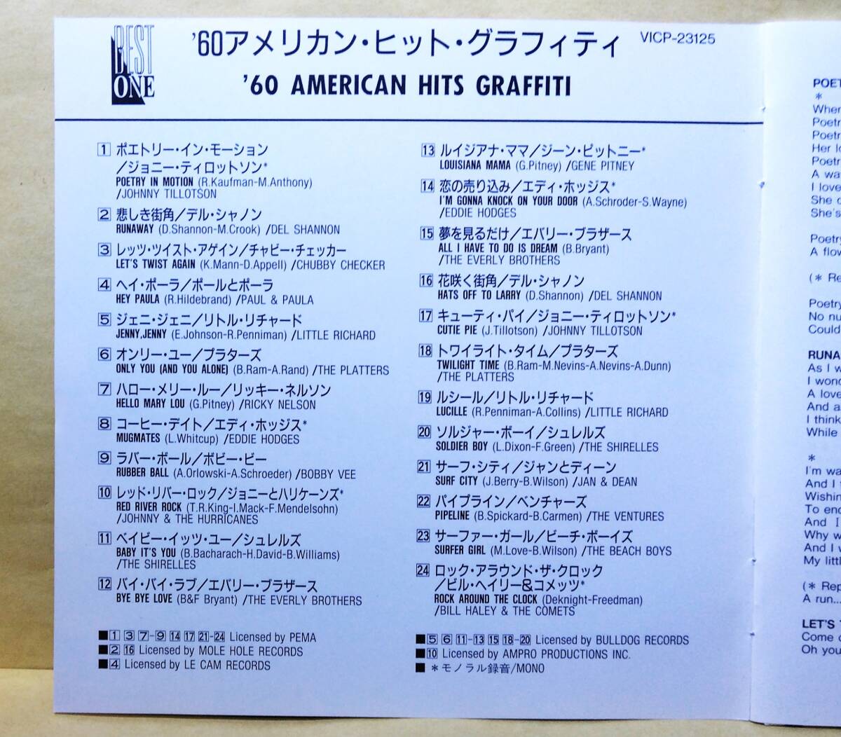 ♪即決/’６０アメリカン・ヒット・グラフィティ/1995・VICP-23125_画像3