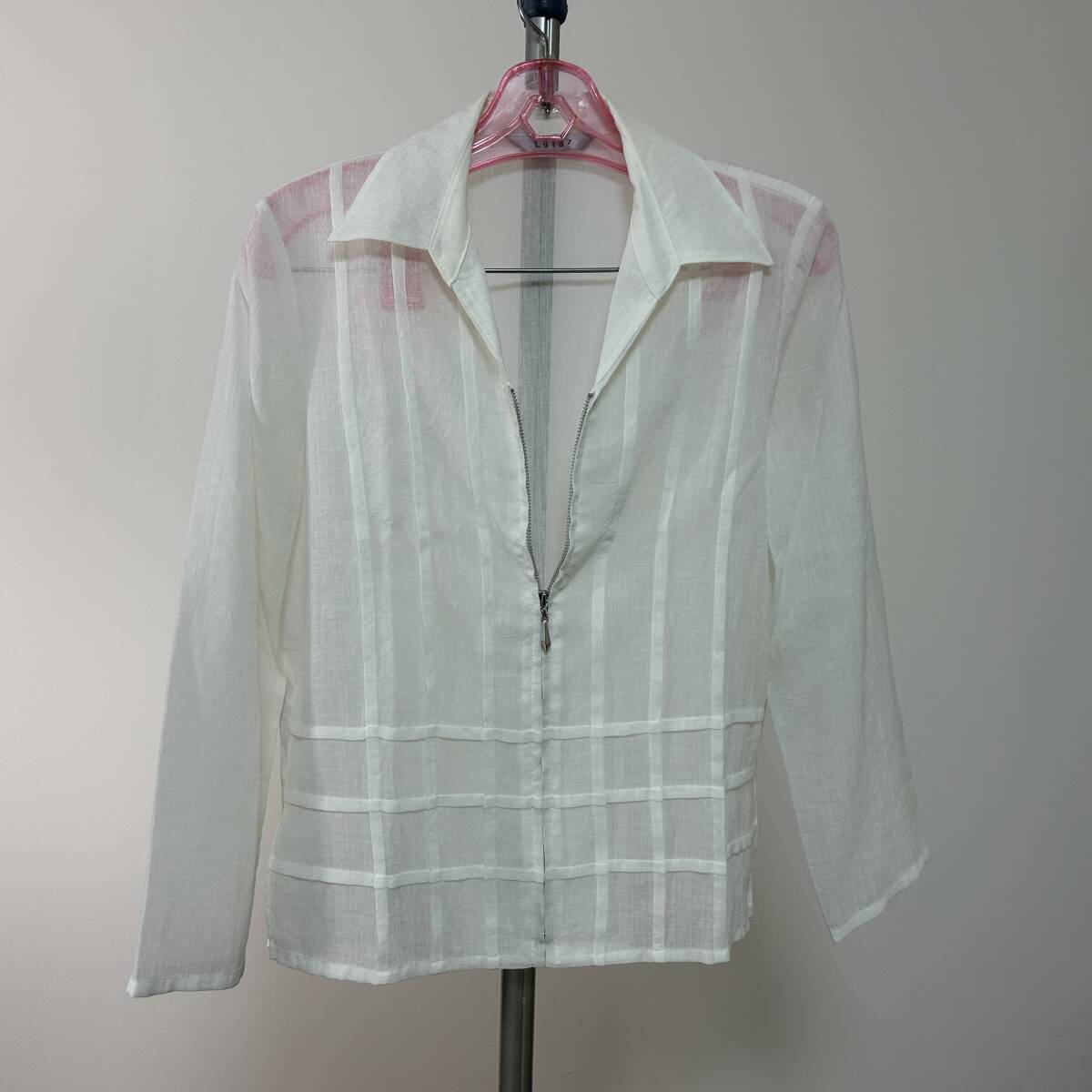 B946*Lala* white plain front fastener ensemble light jacket *7P bust 80cm