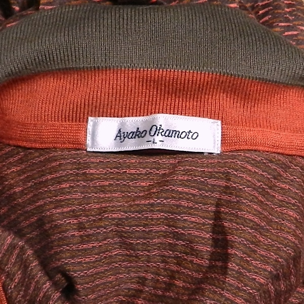  Okamoto Aya .80s 90s Old Vintage MIZUNO GOLF рубашка-поло с длинным рукавом Golf одежда - дизайн рубашка розовый orange хаки общий рисунок L прекрасный товар 