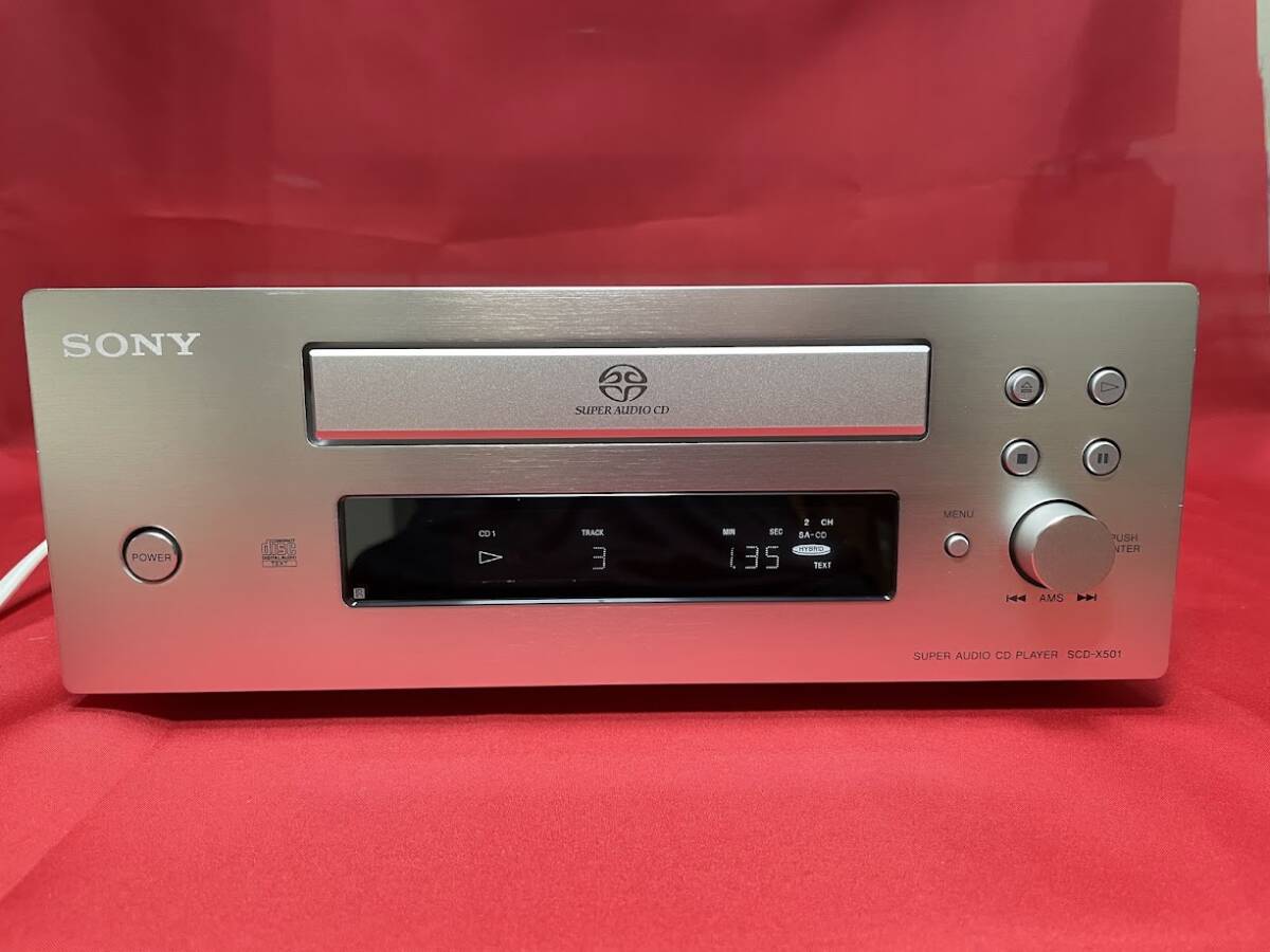 美品・動作確認済み・ベルト交換済み　SONY ソニー SCD-X501 SACDプレーヤー　リモコン付き　極太金メッキ電源コード_画像2