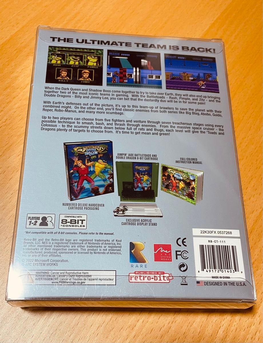 【新品未開封】バトルトード&ダブルドラゴン NES 海外ファミコン復刻版 日本未発売 レトロビット レア社 テクノス アーク