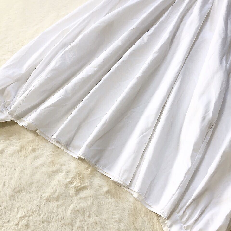 Demi-Luxe BEAMS デミルクス ビームス コットン ギャザー プルオーバー ブラウス シャツ 日本製 ホワイト 白 36 ゆったり S _画像3