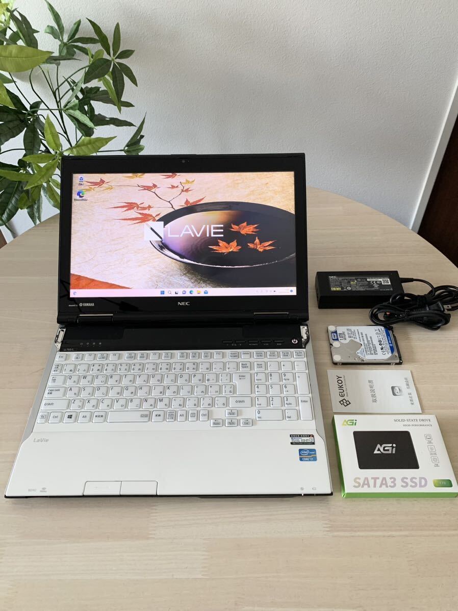  new goods battery new goods SSD1TB(1000GB)+HDD1000GB new goods memory 16GB Core i7 LL750/L newest Windows11 Office2021 Web camera Blu-ray NEC LAVIE