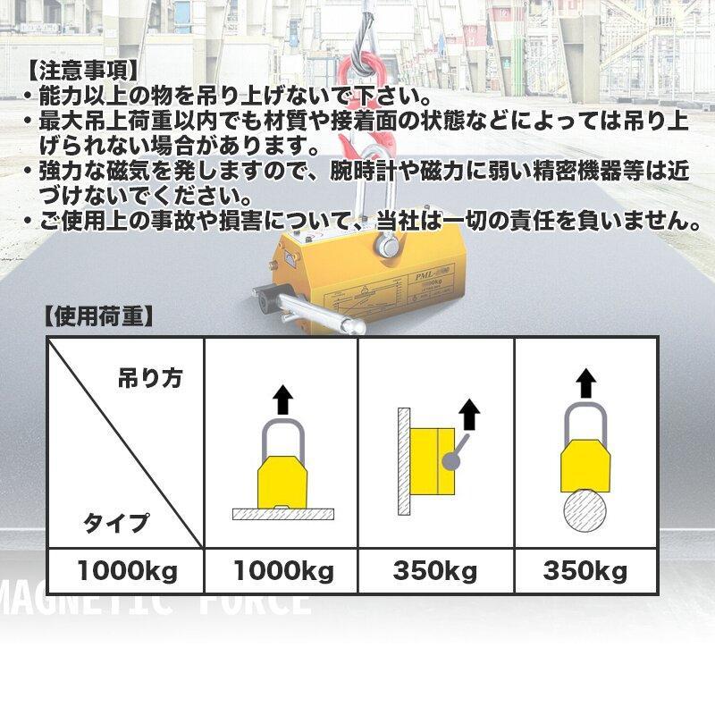 【リフティングマグネット1000kg】CE認証 リフマグ 永久磁石 マグネットリフター 電源不要　 永久磁石 ウィンチ 運搬 荷物 昇降 上げ下ろし_画像6