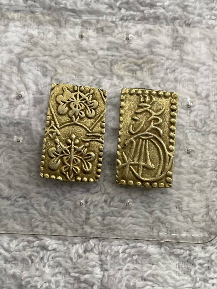  Meiji two minute stamp gold 2 pieces set 1868~1869 year 