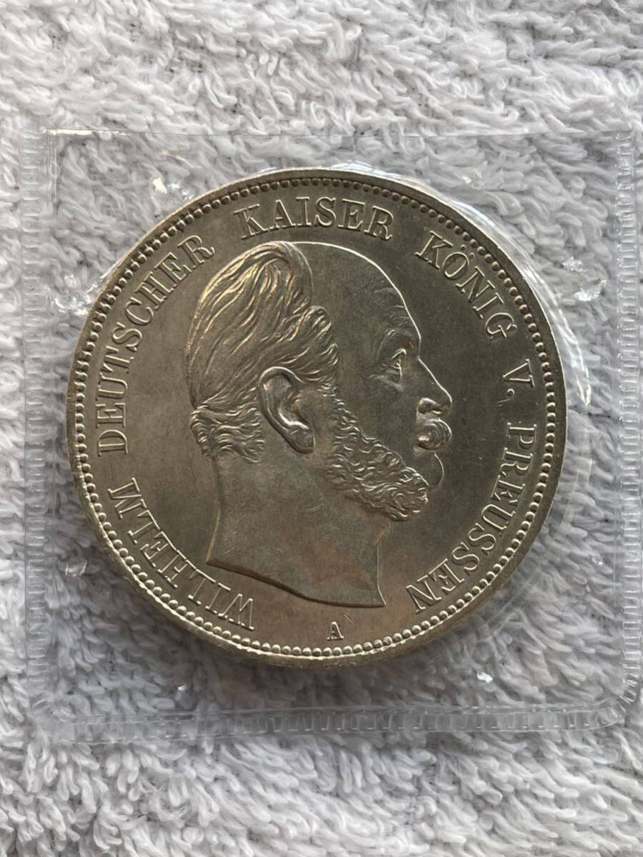 (ドイツ　プロイセン) ヴィルヘルム1世 5マルク銀貨　1874年_画像1