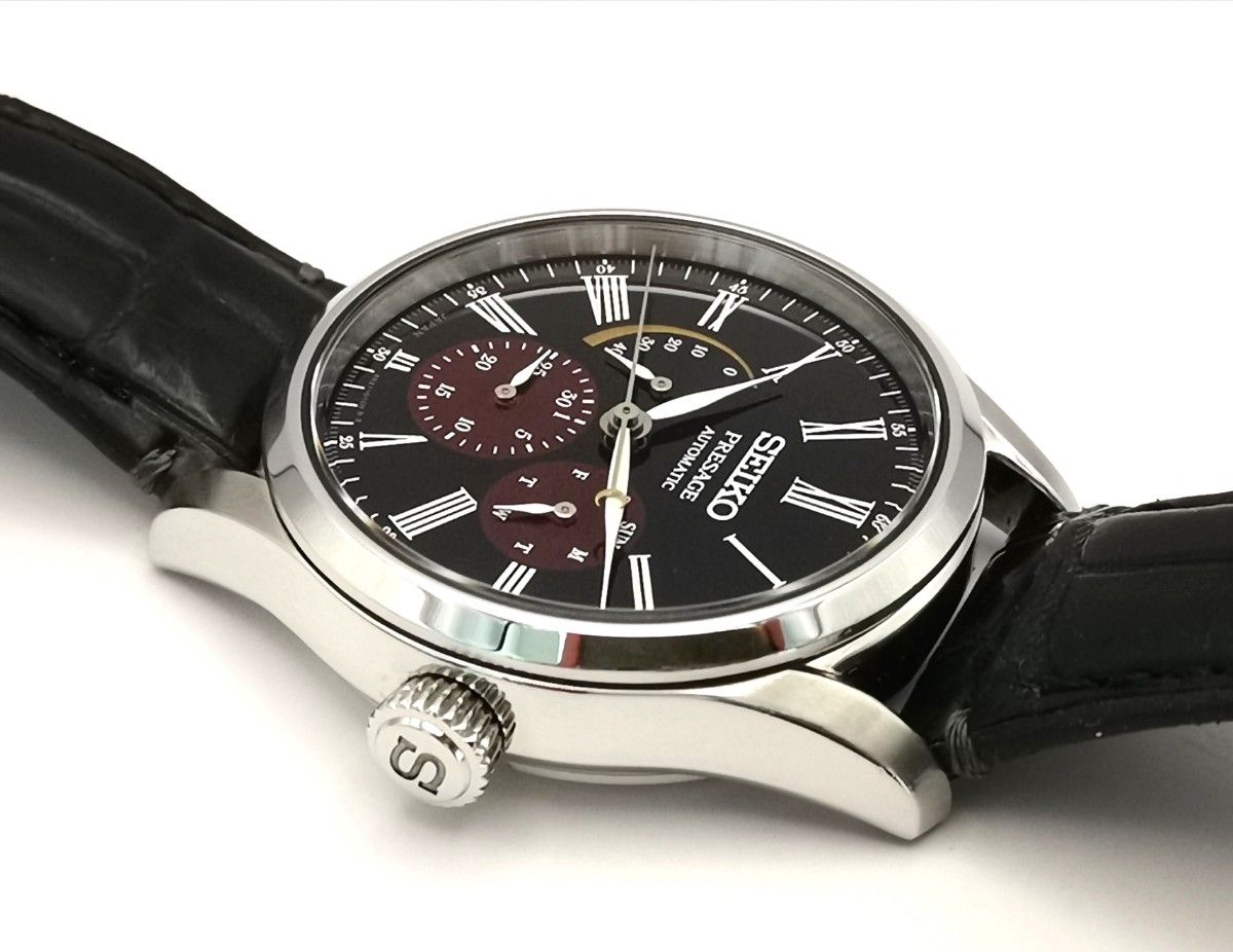 美品 SEIKO セイコー SARW045 プレサージュ 漆・白檀塗限定 6R21-01F0 パワーリザーブ 自動巻き 時計