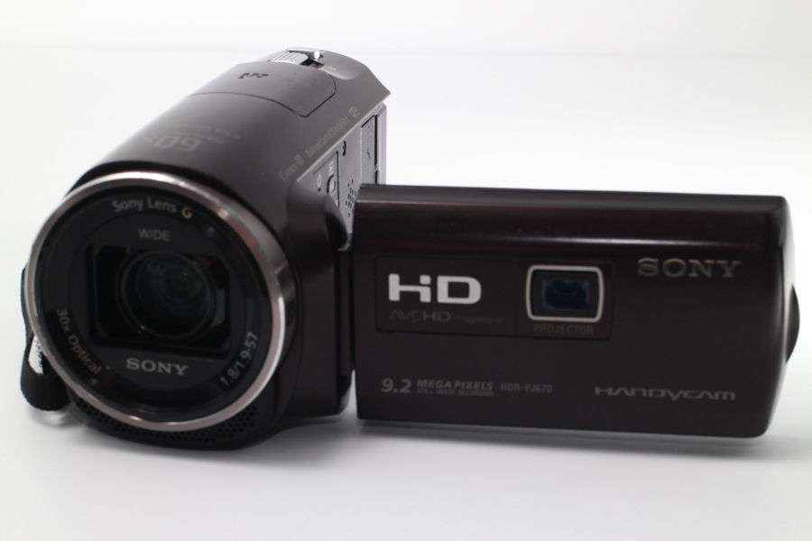 4664- ソニー SONY HDビデオカメラ Handycam HDR-PJ670-T ボルドーブラウン 光学30倍 良品_画像2