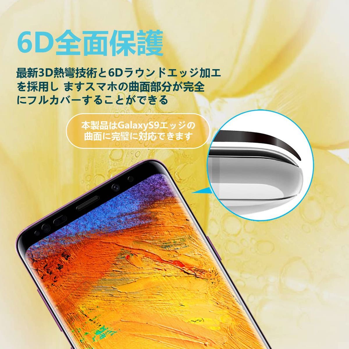 Galaxy S9 フィルム ギャラクシー S9 ガラスフィルム SC-02K SCV38 全面保護 指紋認証対応 高透過率 1枚
