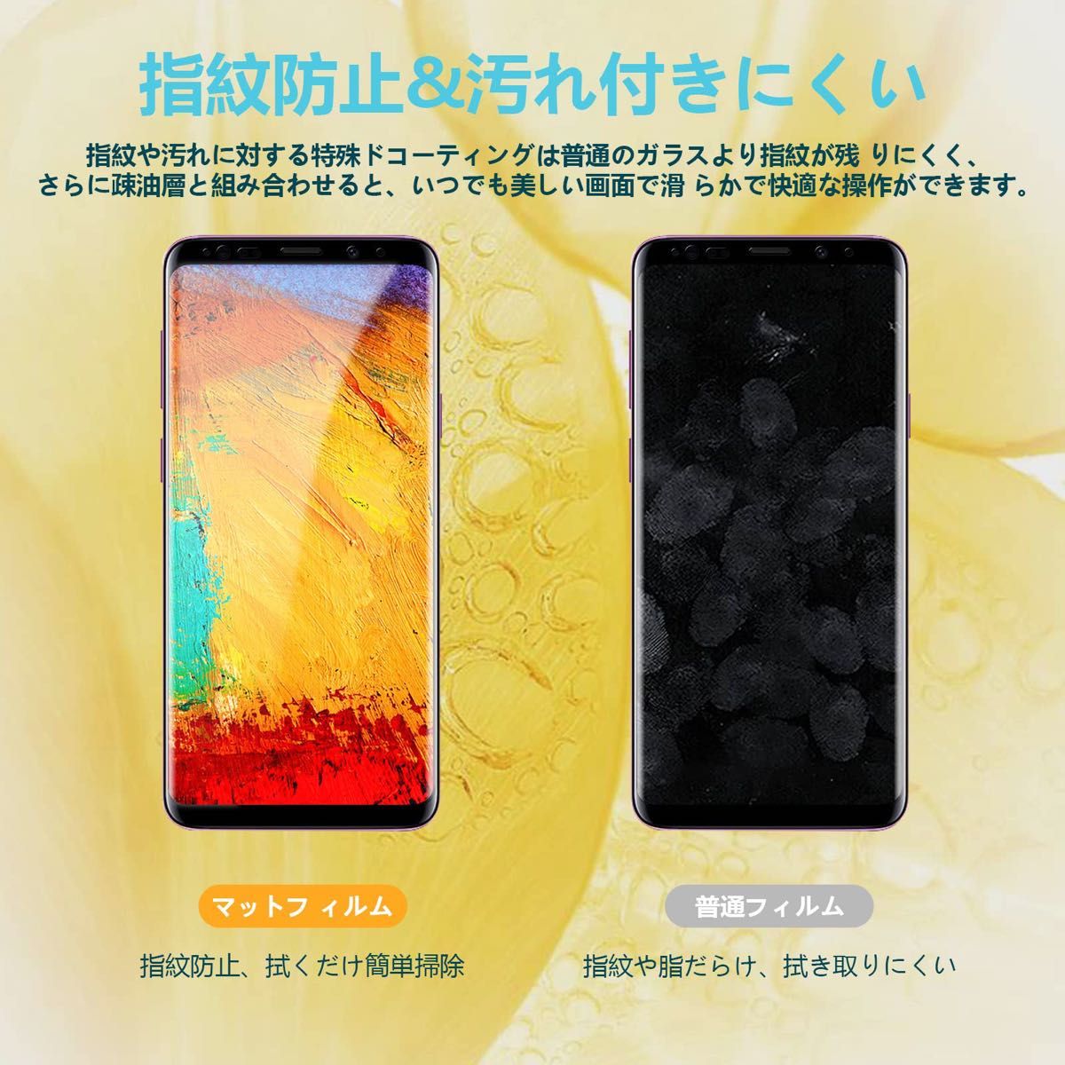 Galaxy S9 フィルム ギャラクシー S9 ガラスフィルム SC-02K SCV38 全面保護 指紋認証対応 高透過率 1枚
