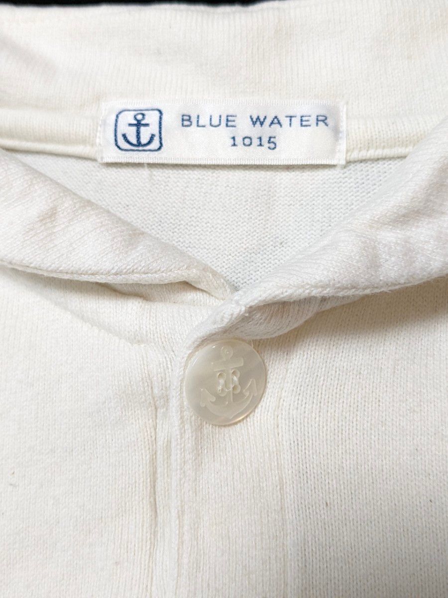 【希少品】BLUE WATER 刺繍 ヘンリーネック 長袖 日本製