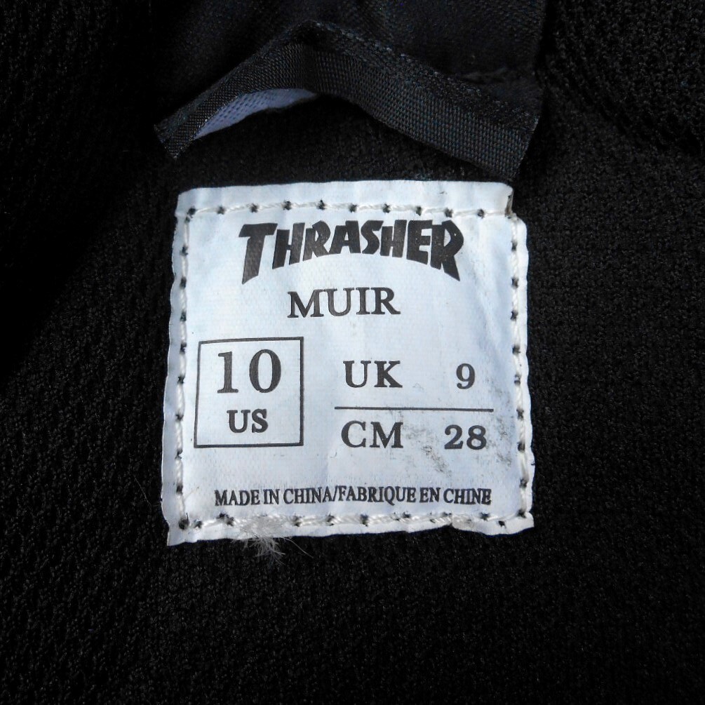 未使用 THRASHER スラッシャー 28cm 黒x白 ハイカット スニーカー US10 ブラック ホワイト BURNOUT バーンアウト スケートシューズ DOGTOWN