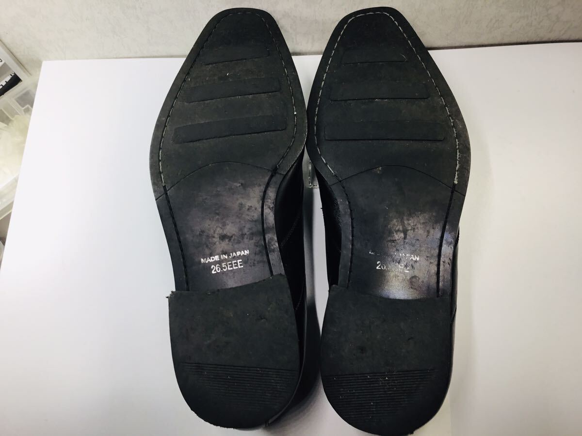 【走れる革靴】 26.5cm 3E 超軽量 制菌はっ水加工 黒 LES MUES_画像5