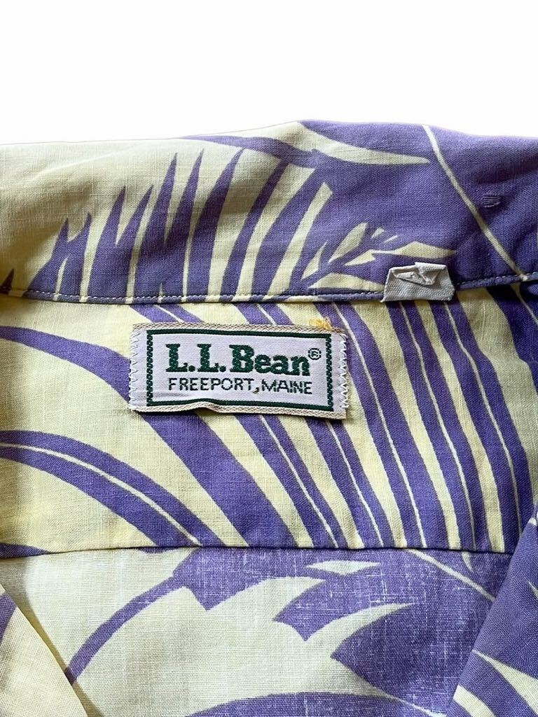 ●●vintage L.L.Bean エルエルビーン アロハシャツ サイズL 黄●●_画像7