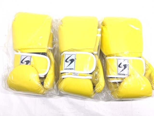 f21 боевые искусства бокс тренировка перчатка Stronger желтый размер 10oz* новый товар не использовался *3 позиций комплект 