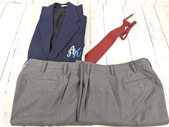 5og534/衣類■横浜市立旭北中学校■男子学生服 ブレザー制服 Mサイズ 上下セット+ネクタイ【e25】_画像1