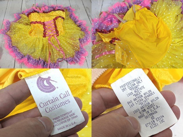 【10yt199】ダンス バレエ チュチュスカート衣装2点 カーテンコールコスチューム 黄×ピンク キャンディ・お花 サイズ10C◆P25_画像5