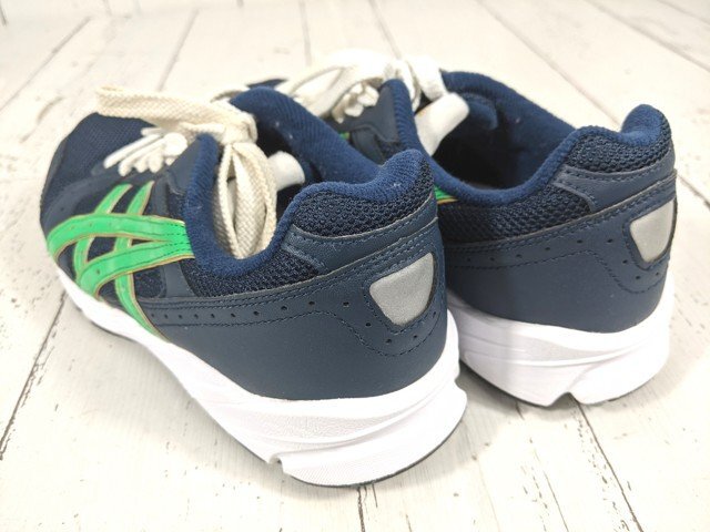 【1yt269】スクールスニーカー asics アシックス ANG820 ネイビー×グリーン サイズ：24.0㎝◆T2375_画像2