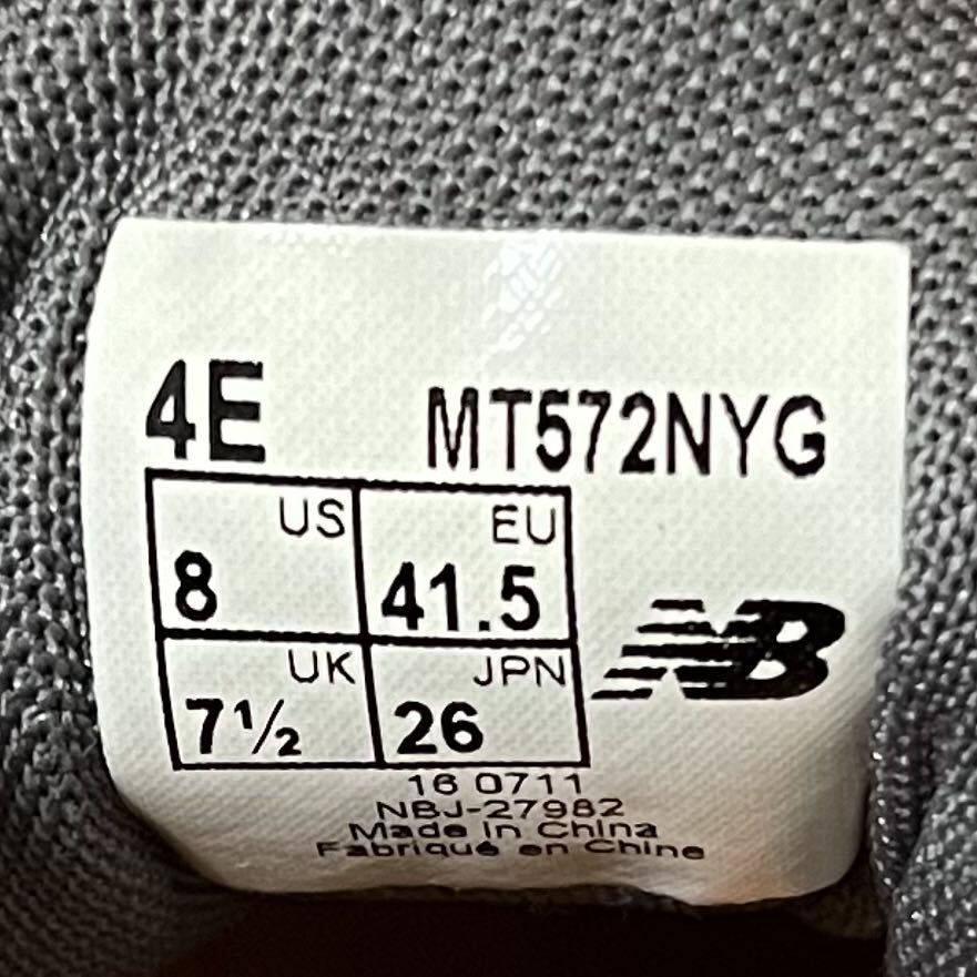 SI■ new Balance ニューバランス スニーカー 黄色 イエロー 26cm シューズ 靴 メンズ 男性 トレイルランニング 572 アウトドアの画像9
