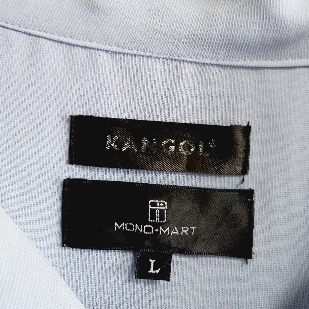 カンゴール モノマート KANGOL MONO-MART オープンカラー 長袖 シャツ メンズ Lサイズ ライトブルー _画像4