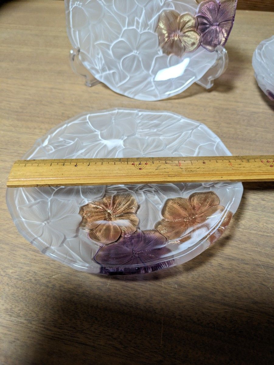 ホヤクリスタル 銘々皿 花柄 プレート ガラス皿 花柄プレート 花 ホヤクリスタル 銘々皿 花柄 プレート ガラス皿 花柄プレート 花