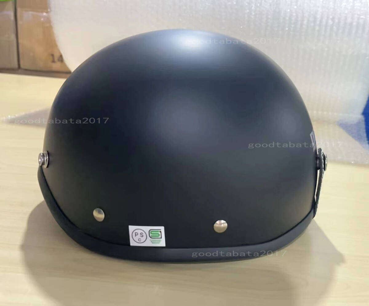 ハーフヘルメット 半帽型ヘルメット ハーレーヘルメットパイロットヘルメットハーフフェイス 軽量 耐衝撃 マットブラック サイズ：L_画像5