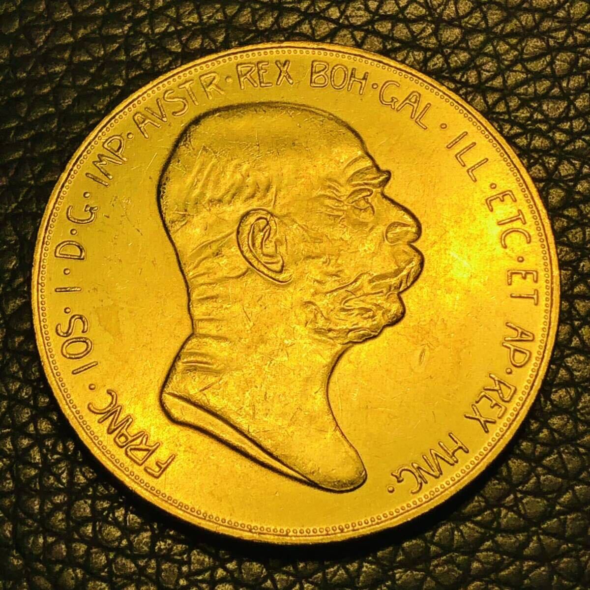 外国古銭 オーストリア　金貨1848-1908年　フランツ・ヨーゼフ1世 ハンガリー帝国金貨　双頭の鷲　大型金貨　蔵_画像2