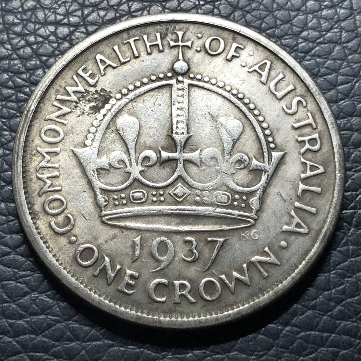 外国古銭 イギリス 1937年 3ペンス 銀貨 ジョージ6世 アンティーク 大型銀貨 の画像1