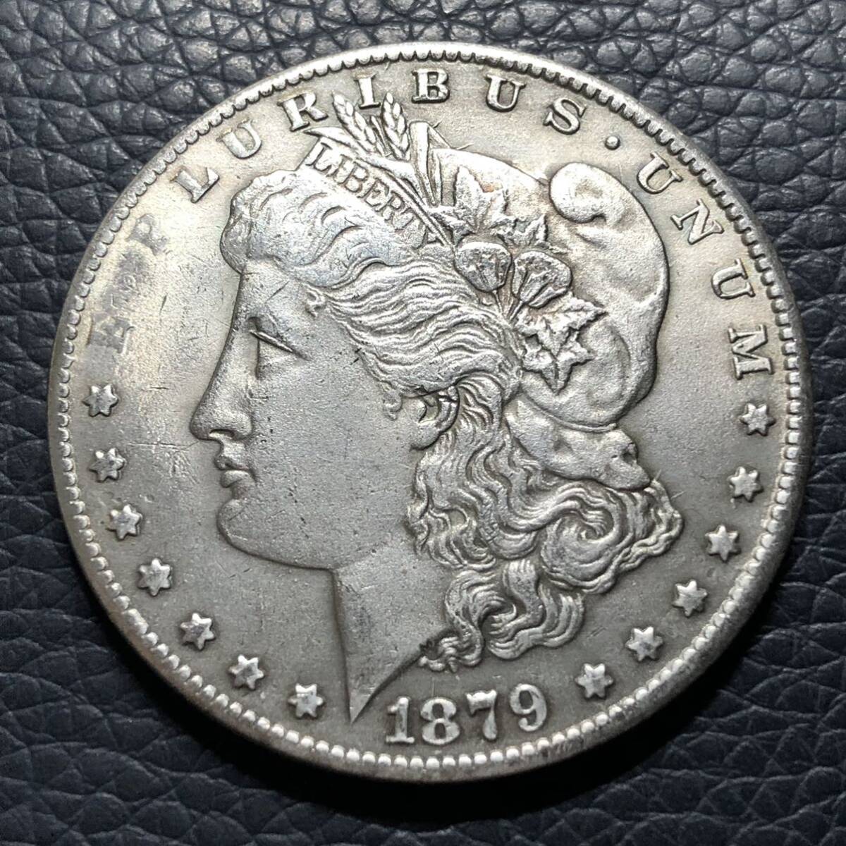 外国古銭 アメリカ 自由の女神 1879年 リバティ イーグル モルガン 13の星 大型銀貨 貿易銀 の画像1