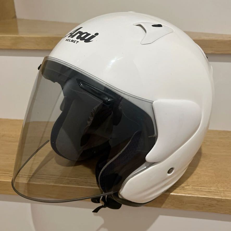 Arai アライ SZ-F ホワイト SZF 白 ジェットヘルメット Lサイズ　外装 内装 美品_画像1