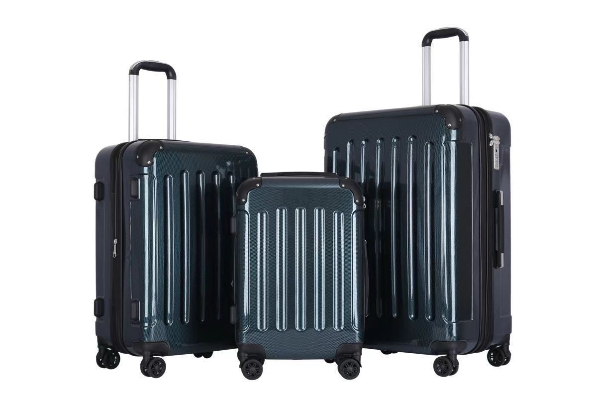 スーツケース　キャリーケース Wファスナー Sサイズ グリーン　TSAロック 8輪 軽量 新品　機内持込可