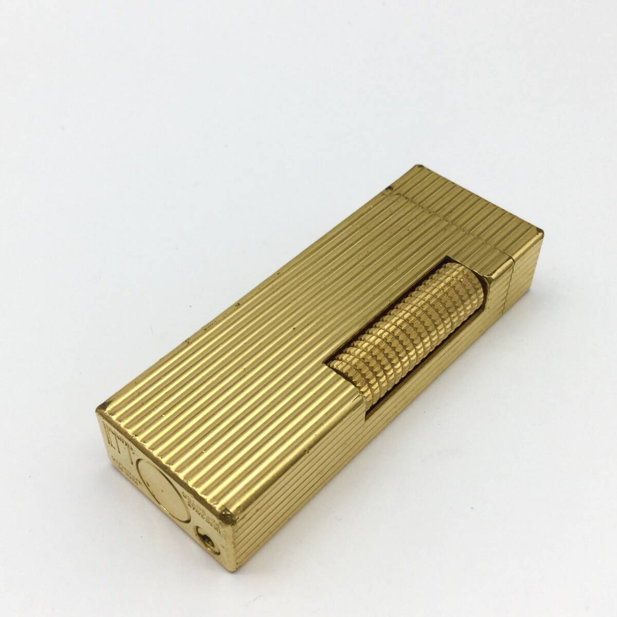 【9414】着火確認済み dunhill ダンヒル ローラーガスライター ゴールドカラー 金色 ストライプ 喫煙具 喫煙グッズ 愛煙具_画像2