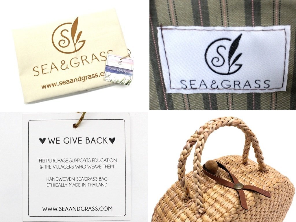 4 ten thousand new goods unused *SEA&GRASSsi- and glass *si- glass picnic basket handbag 1 jpy 