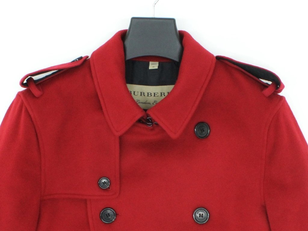 31万新品◆54=2XL程度◆バーバリージャパン◆BURBERRYカシミア混ウール ケンジントン トレンチコート赤 1円_画像3