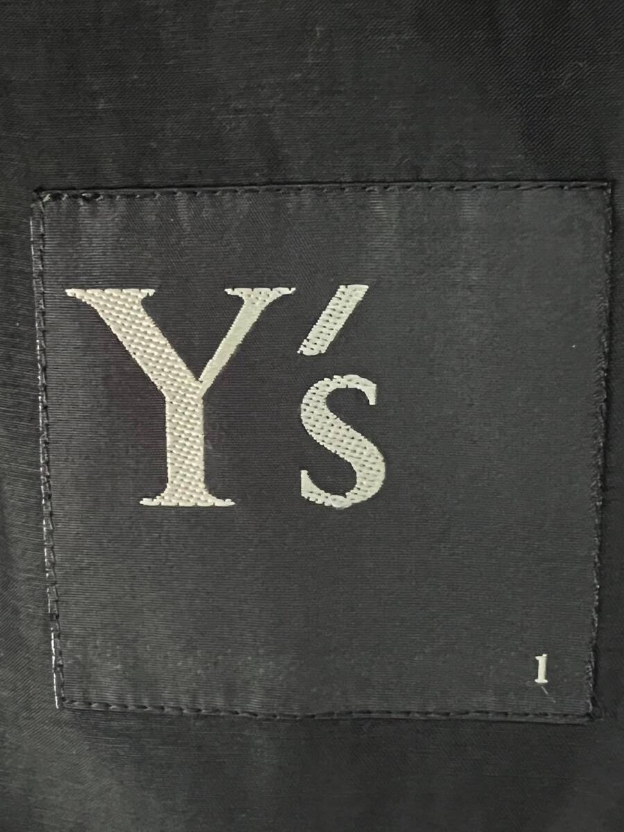 Wm578 日本製 Y's ワイズ ヨウジヤマモト ショート丈 ジャケット 短丈 半袖 シャツ ブラウス 水玉 ドット柄 黒 リネン混 レディース 1_画像8