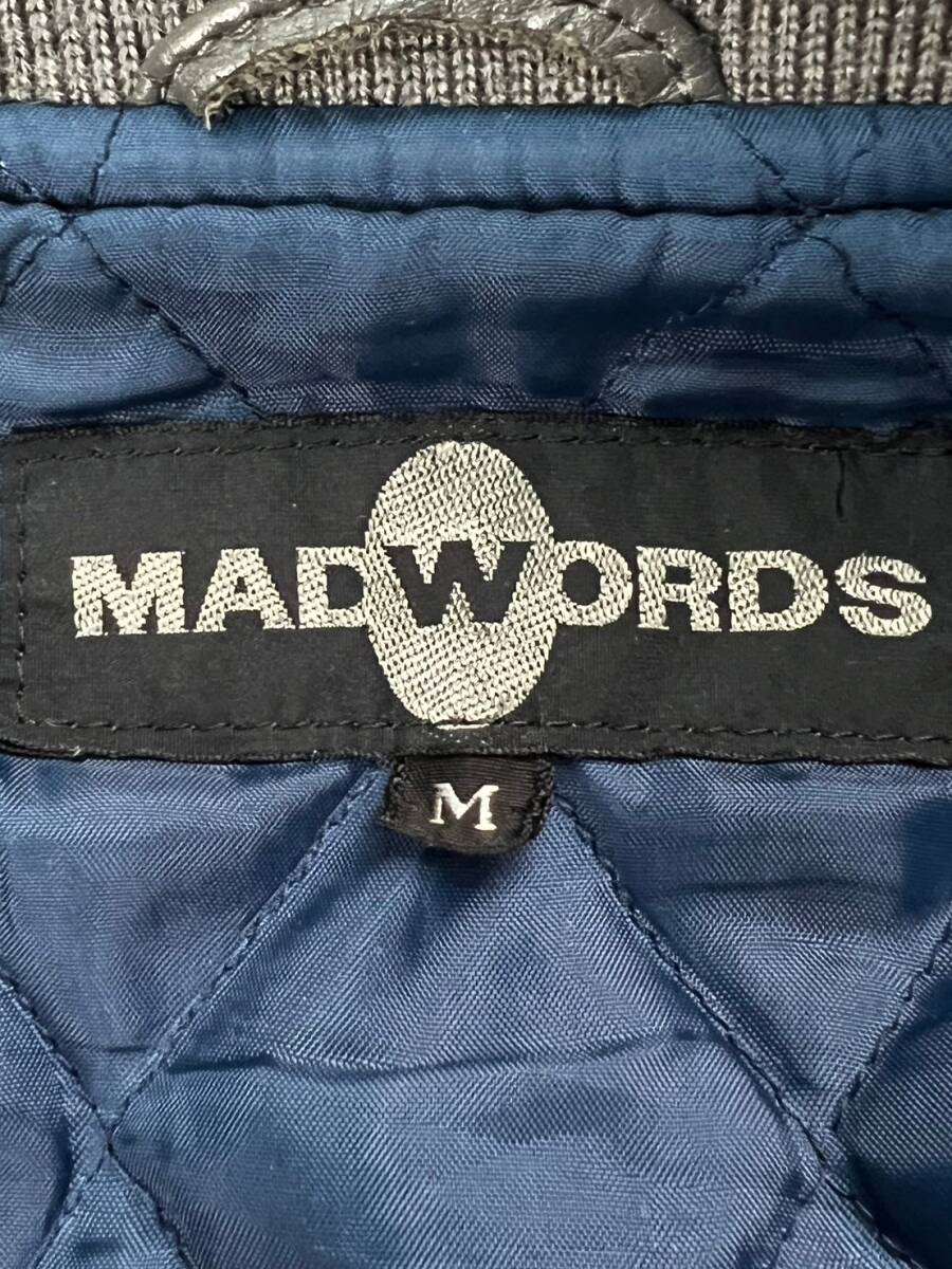 Wm604 希少 支給品 非売品 MADWORDS STAFF マドワーズ 袖革スタジャン ブルゾン ジャケット フルスナップ ワッペン 刺繍 メンズ 